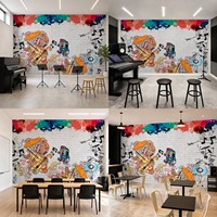 Papier peint mural en toile huilée sur mesure avec des animaux de la forêt, décoration de chambre d'enfant