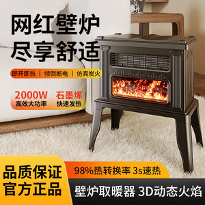 Electric Fireplace Heater 31-40 Sqm Fast Heating With Simulated Flame For Home Winter Warmth - Product Image 3