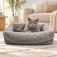 Coussin carré pour animaux de compagnie, surface en cachemire tissé jacquard, résistant à l'usure, anti-mastication, lit confortable pour petits animaux