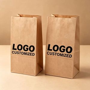 Sacs de boulangerie en papier kraft anti-graisse personnalisés avec poignée, emballage alimentaire jetable de qualité - Product Image 5