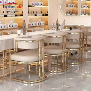 Silla de Bar Moderna con Respaldo, Silla de Bar de Estilo Nórdico, Taburete Alto de Lujo, Silla de Recepción para Mostrador - Product Image 3