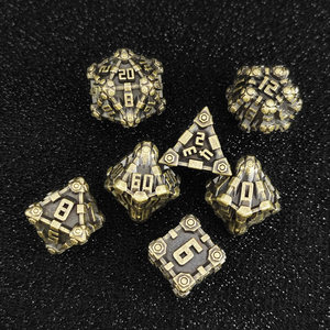 Set di <span class=keywords><strong>Dadi</strong></span> Steampunk in Lega di Zinco Bronzo Antico, <span class=keywords><strong>Dadi</strong></span> Poliedrici Meccanici Unici per Giochi di Ruolo da Tavolo DND RPG - Product Image 2