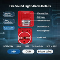 Sirine Kebakaran Portabel 12V/24V, Klakson Strobo, Alarm Darurat, Speaker Keamanan, Suara Elektronik, Grosir Pabrik, Sistem Alarm Kebakaran