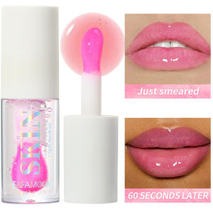 Minyak Bibir Vegan Grosir Melembapkan Menghidrasi Berkilau Mengkilap Tekstur Jernih Berubah Warna Dengan Aplikator Besar - Product Image 6