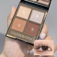 Nouvelle palette de fards à paupières à cinq couleurs Flying Powder Black Gold avec finition nacrée mate Earth Tone Shimmer pour peau claire