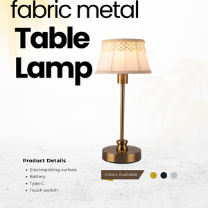 Ánh Sáng Ban Đêm Hot Bán Mỹ Phong Cách Vải Đặt Bàn Đèn USB Sạc Dải Trang Trí Kim Loại Cơ Sở LED Bàn Đèn - Product Image 3