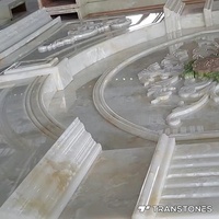 Carreaux de sol, mur décoratif de luxe, onyx blanc sculpté, pierre artificielle brillante, décoration intérieure, panneau mural translucide