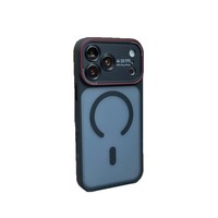 Étui de luxe givré mat magnétique translucide en TPU+PC pour iPhone 17 16 15 14 Pro Max avec protection d'objectif en verre