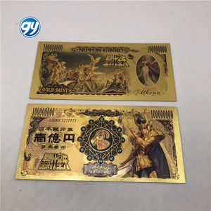 24 Designs Japon Anime <span class=keywords><strong>Saint</strong></span> <span class=keywords><strong>Seiya</strong></span> Chevaliers d'Or 10000 Yen Billets de Banque en Plastique Doré pour Collection Souvenir - Product Image 6