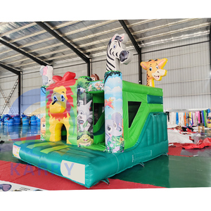 Château gonflable géant en PVC pour enfants, aire de jeux extérieure, château gonflable animalier, structure gonflable de safari avec toboggan - Product Image 2