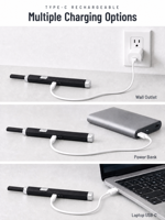 Briquet électrique à arc rechargeable USB-C à long manche – Allumeur coupe-vent sans flamme avec verrou de sécurité pour bougies, barbecues et cuisine