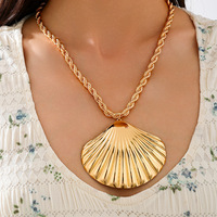 Collier en coquillage de style vacances Kaimei 2026, bijoux fantaisie, accessoires océaniques, collier pendentif, bijoux pour femmes, collier en coquillage doré