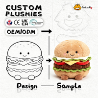 Peluches personnalisées très demandées : Coussin en peluche dessin animé, Figurine en peluche alimentaire Hamburger de Noël, Coussin en peluche dessin animé personnalisé