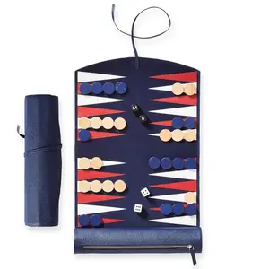 Backgammon box de viagem de couro, ecológico, alta qualidade, personalize, pu ou couro, conjunto de tabuleiro