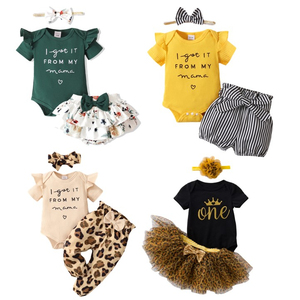 Boutique Kids Newborn Infant Girls Fancy Children's Clothing Romper Shorts Set Tops Floral Summer Outfits Cute 3t <b>Baby</b> Clothes - Product Image 1