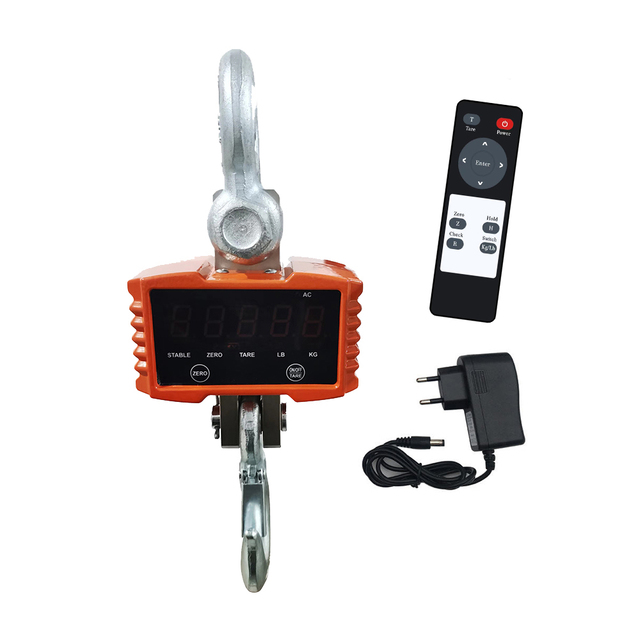 Portable Digital Crane Scale 2000kg Hanging Scale with Remote CE Certified Rechargeable Battery 1 Year Warranty