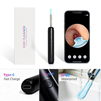Nettoyeur d'oreilles visuel sans fil, étanche IP67, rechargeable, sonde WiFi en acier inoxydable, 6 embouts en silicone, pour adultes et enfants, soin des oreilles à domicile