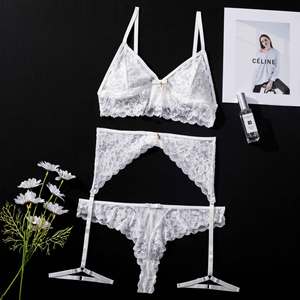 Comodo <span class=keywords><strong>Abito</strong></span> Babydoll <span class=keywords><strong>Bianco</strong></span> Senza Ferretto con Pizzo Floreale a Contrasto per Sposa - <span class=keywords><strong>Lingerie</strong></span> Sexy - Product Image 5