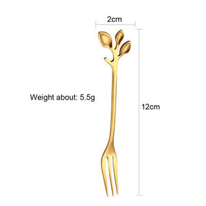 Ensemble de couverts colorés en acier inoxydable en forme de feuilles H2O pour café, thé, fruits et desserts – Vente en gros - Product Image 6