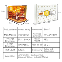 Rompecabezas 3D de Madera de Panadería en Miniatura Móvil, Kit LED para Rincón de Lectura, Casa en Miniatura DIY para Decoración de Estanterías