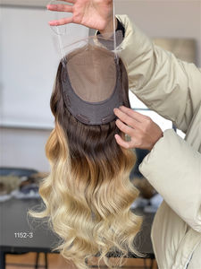 Luxe européen cheveux Balayage dentelle avant cheveux Topper 5 étoiles qualité 8*8 taille de Base 20 pouces Durable vague de corps noeuds simples - Product Image 4