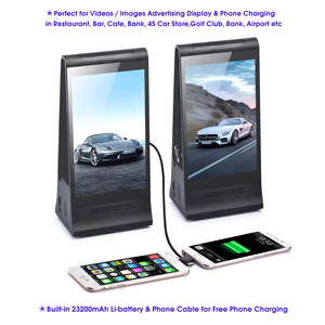 Innovador Soporte de Banco de Energía de Mesa con Pantalla Dual para Suministros de Hotel, Reproductor de Tótem, Menú Digital Publicitario para Mesa de <span class=keywords><strong>Restaurante</strong></span> - Product Image 2