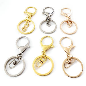 Fermoirs de porte-clés en métal or, argent, or rose, anneaux à mousqueton, fournitures de fabrication de bijoux DIY - Product Image 1