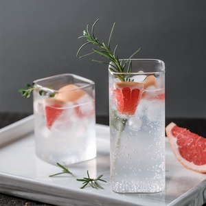 Vaso Elegante de Vidrio Delgado sin Plomo, Cristalería de <span class=keywords><strong>Bar</strong></span>, Vasos Cuadrados Transparentes para Cócteles Highball - Product Image 5