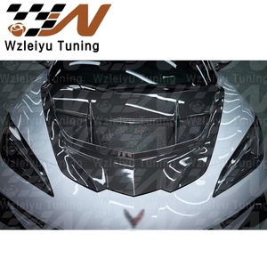 Capot moteur en fibre de carbone ventilé, adaptable directement à la Chevrolet <span class=keywords><strong>Corvette</strong></span> C8 Stingray ZR1, style amélioration des performances aérodynamiques avant. - Product Image 5