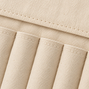 Étui à roulettes pour pinceaux de maquillage en toile, 12 emplacements élastiques, rabat anti-poussière, sangle de fixation, sans fermeture éclair, logo personnalisé, usine certifiée ISO BSCI - Product Image 6