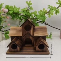 Kreatives Vogelhaus im Europäischen Stil aus Massivholz, Bienenstock-Design, Rustikales Ornament im Villenstil, Hängendes Vogelfutterhaus