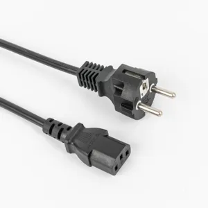 1.5M 1.8M Black High Quality EU Power Cord with Copper for Laptop Desktop computer power cable c13 c7 C5