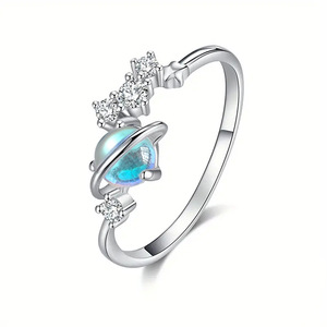Anello Cosmic Planet per donna, gioiello geometrico lucido da indossare sul dito, accessorio di moda per tutti i giorni - Product Image 2