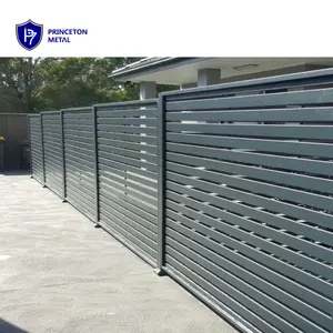 Pannelli di recinzione rivestiti di polvere di nuova progettazione in alluminio orizzontale privacy recinzione cancelli per le case