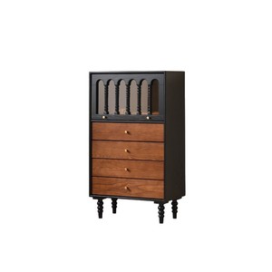 French Retro Solid Wood Chest Of Drawers 5 Drawers Storage <b>Sideboard</b> Living Room Cabinet - Product Image 5