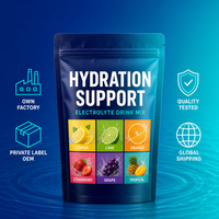 Sachets de poudre d'électrolytes sans sucre pour adultes, hydratation rapide, végétaliens, pour le soutien énergétique