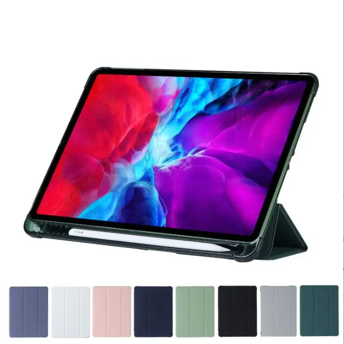 Coque arrière en TPU souple pour iPad 2021/2020/2019 avec porte-crayon