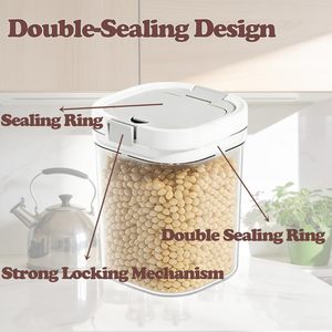3pcs Premium Disposable Rectangular PS <b>Plastic</b> Kitchenware Modern Design Airtight <b>Lids</b> 1-3L Capacity Multifunction Fresh Storage - Product Image 1