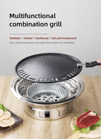 Barbecue de camping en acier inoxydable de qualité supérieure, table ronde pliable, barbecue au charbon de bois à bipied