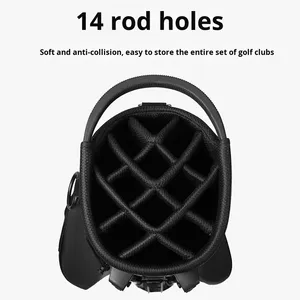 <span class=keywords><strong>Sac</strong></span> de golf léger et personnalisable en nylon imperméable à fermeture éclair 14 voies, unisexe, à double sangle, portable et durable pour le parcours extérieur - Product Image 3