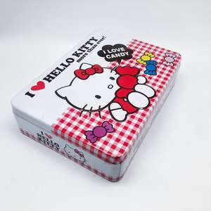 Caja de regalo rectangular de Hello Kitty de gran tamaño directa de fábrica, embalaje de metal de hojalata de calidad para galletas y aperitivos - Product Image 5