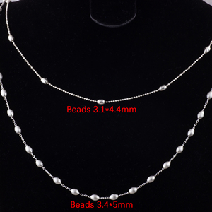 Cadena de Bolas/Cadena de Cable Creativa de Plata de Ley S925 con Cuentas Ovaladas <span class=keywords><strong>para</strong></span> <span class=keywords><strong>Hacer</strong></span> Joyas de Collar y Pulsera <span class=keywords><strong>para</strong></span> Mujeres y <span class=keywords><strong>Niñas</strong></span> - Product Image 5