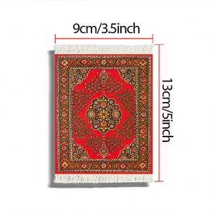Posavasos con Forma de Alfombra, Posavasos Pequeños con Forma de Borla, Posavasos Decorativos Aislantes de Estilo Étnico Árabe Retro Personalizados - Product Image 2