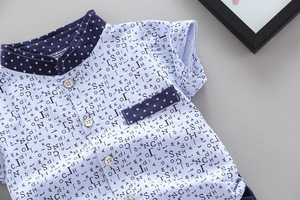 Conjunto de pijama de verano para niños, ropa interior deportiva con estampado de letras, color blanco - Product Image 3