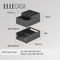 Système de tiroir à épices intégré ELLECASA Como, en aluminium, carré, durable, résistant à l'eau, facile à nettoyer, fermeture douce pour armoire