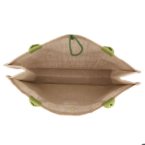 Sacs <span class=keywords><strong>de</strong></span> courses écologiques en <span class=keywords><strong>toile</strong></span> <span class=keywords><strong>de</strong></span> <span class=keywords><strong>jute</strong></span> naturelle personnalisés avec poignée en sangle <span class=keywords><strong>de</strong></span> coton, <span class=keywords><strong>sac</strong></span> fourre-tout réutilisable imprimé - Product Image 3