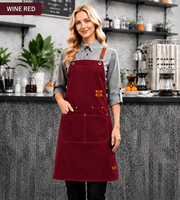 Tablier en toile imperméable durable, multi-poches, réglable, pour chef, cuisine, cuisson