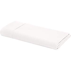 Drap plat KBC Linen 100% coton, 800 fils, taille double, blanc, luxe hôtelier, respirant, 1 pièce - Product Image 2