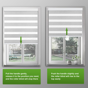 Tende <span class=keywords><strong>a</strong></span> <span class=keywords><strong>Rullo</strong></span> Zebra ZSTARR <span class=keywords><strong>a</strong></span> Doppio Strato in Tessuto Grigio Chiaro <span class=keywords><strong>a</strong></span> Righe, Senza Fili, Sicure per Bambini e Animali Domestici - Product Image 5