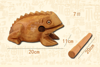 Wooden Natural Color Decorative Hand Carved Thailand Croaking Wooden Percussion Frog Musical Instrument Design